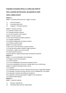Programma di Economia Politica 3^A (SIA) anno 2015/16 Libro: L