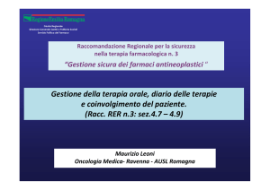Gestione della terapia orale, diario delle terapie e coinvolgimento