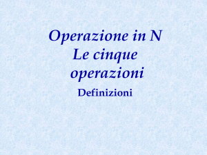 Le operazioni