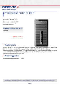 PROMOZIONE PC HP G3 400 I7