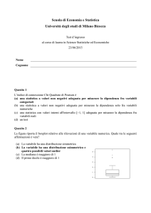 Scuola di Economia e Statistica Università degli studi di Milano