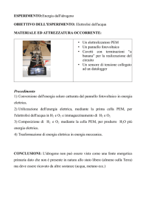 ESPERIMENTO:Energia dall`idrogeno OBIETTIVO DELL