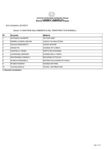 Elenco docenti e materie per classe Pr. Docente Materie