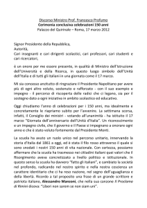 Discorso Ministro Prof. Francesco Profumo Cerimonia