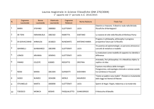 Laurea magistrale in Scienze Filosofiche (DM 270/2004)