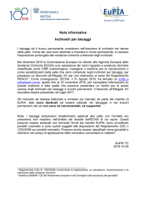 Nota informativa Inchiostri per tatuaggi