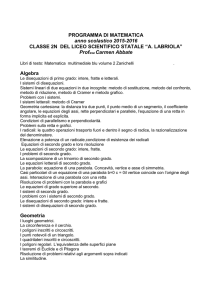 programma di matematica
