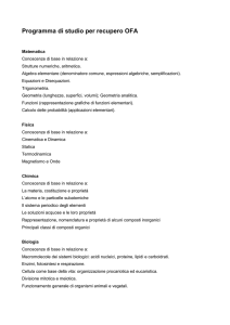 Programma di studio per recupero OFA