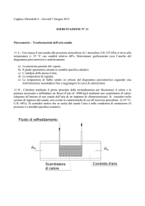 Esercitazione 11 – Psicrometria – Trasformazioni aria umida