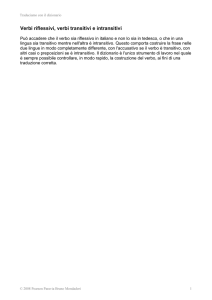 Verbi riflessivi, verbi transitivi e intransitivi