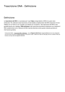 Trascrizione DNA - Definizione