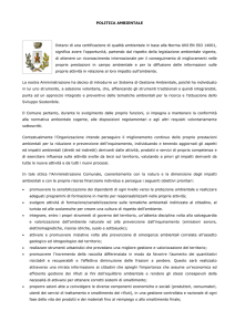 POLITICA AMBIENTALE Dotarsi di una