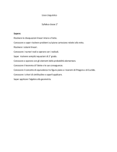 Liceo Linguistico Syllabus classe 2° Sapere: Risolvere le