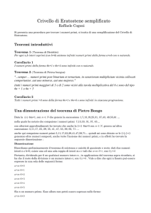 Crivello di Eratostene semplificato