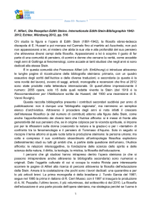 F. Alfieri, Die Rezeption Edith Steins. Internationale Edith