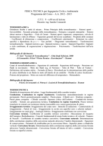 FISICA TECNICA per Ingegneria Civile e Ambientale Programma