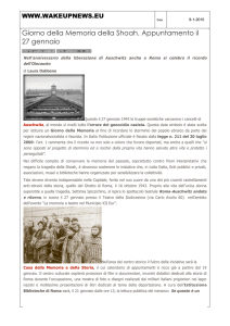 Giorno della Memoria della Shoah. Appuntamento il