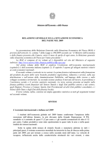 Ministero dell`Economia e delle Finanze RELAZIONE GENERALE