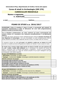 curriculum medievale - Dipartimento di Civiltà e Forme del Sapere