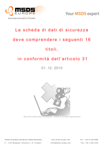 La scheda di dati di sicurezza deve comprendere i