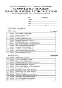 UNIVERSITÀ DEGLI STUDI DELL`INSUBRIA – SEDE DI COMO