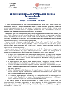 Tavola Rotonda Le scienze sociali e l`Italia che cambia versione
