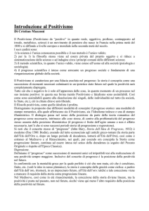 Introduzione al Positivismo - Chrisma. Un punto di vista personale