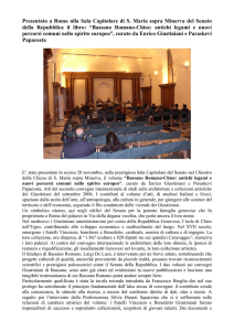 Presentato a Roma nlla Sala Capitolare di S. Maria sopra Minerva