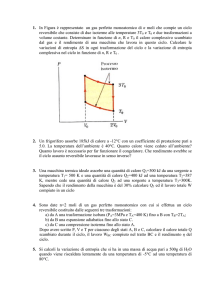 1. In Figura è rappresentato un gas perfetto monoatomico di n moli