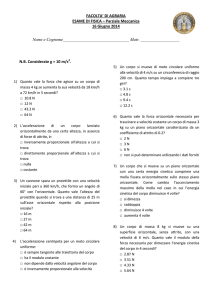 i) In un`esame della VES (velocità di sedimentazione degli eritrociti
