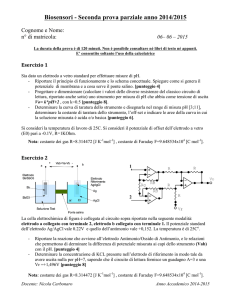 Biosensori - Seconda prova parziale anno 2014/2015