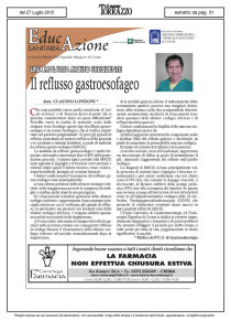 Il reflusso gastroesofageo