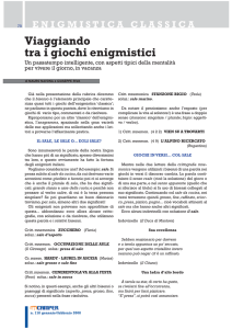 Viaggiando tra i giochi enigmistici