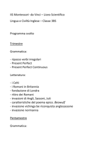 da Vinci – Liceo Scientifico Lingua e Civiltà Inglese – Classe 3BS
