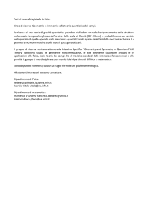 Tesi di laurea Magistrale in Fisica Linea di ricerca: Geometria e