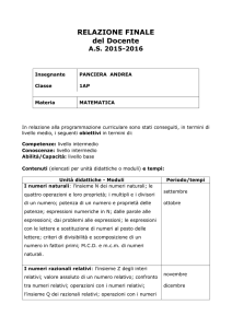 RELAZIONE FINALE del Docente - Istituto Agrario `Parolini`
