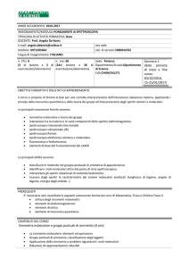 FONDAMENTI di SPETTROSCOPIA - Dipartimento di Scienze