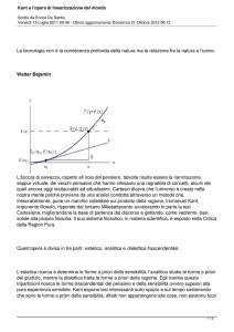 Kant e l`opera di linearizzazione del mondo