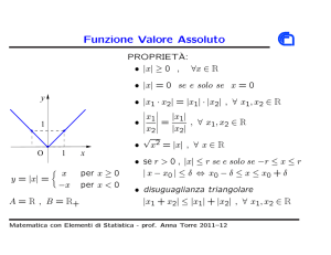 Funzione Valore Assoluto - Dipartimento di Matematica