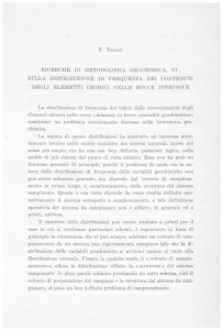 RICERCHE DI METODOLOGlA GEOCHIMICA, VI, SULLA