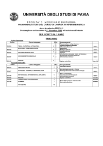 1° anno - Università degli studi di Pavia