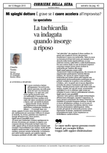 La tachicardia va indagata quando insorge a riposo 99