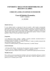 UNIVERSITA` DEGLI STUDI MEDITERRANEA DI REGGIO