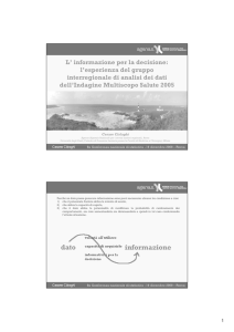 L` informazione per la decisione: l`esperienza del gruppo