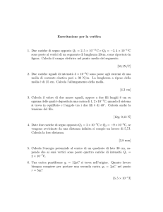 Esercitazione per la verifica 1. Due cariche di segno