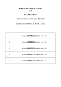 Matematica Finanziaria 1 Appelli d`esame a.a. 2011 – 2012