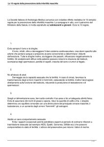 Le 10 regole della prevenzione della infertilità maschile