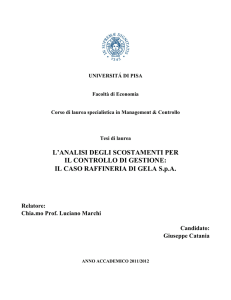 L`ANALISI DEGLI SCOSTAMENTI PER IL CONTROLLO DI