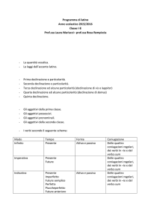 Programma di latino Anno scolastico 2015/2016 Classe I G Prof.ssa