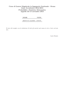 Corso di Laurea Magistrale in Ingegneria Gestionale